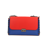 Vera pelle 8641-BLU+ROSSO Borsa a tracolla da donna Evanthe Pro Gave Lux