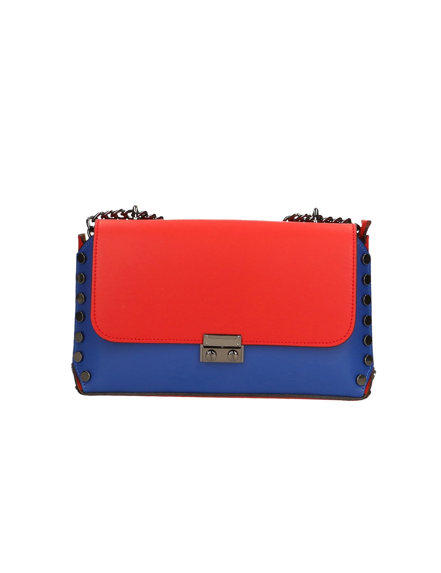 Vera pelle 8641-BLU+ROSSO Borsa a tracolla da donna Evanthe Pro Gave Lux
