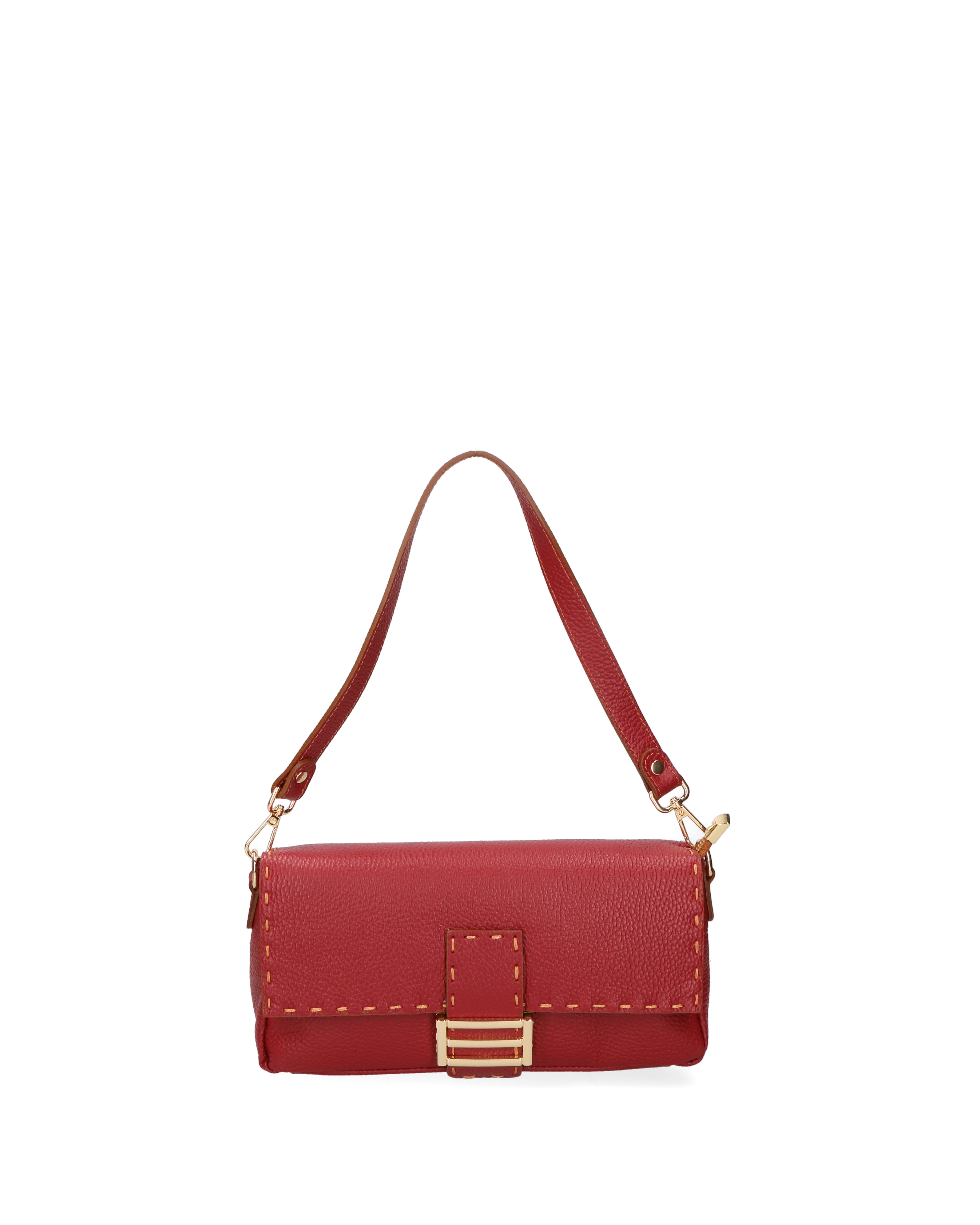 Wally Borsa a spalla da donna Vera pelle 06869-D10 ROSSO SCURO Gave Lux