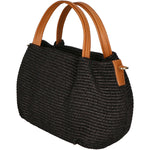 Allegra Borsa a mano da donna Pelle e Paglia 05116-12 NERO CUOIO S44 Gave Lux