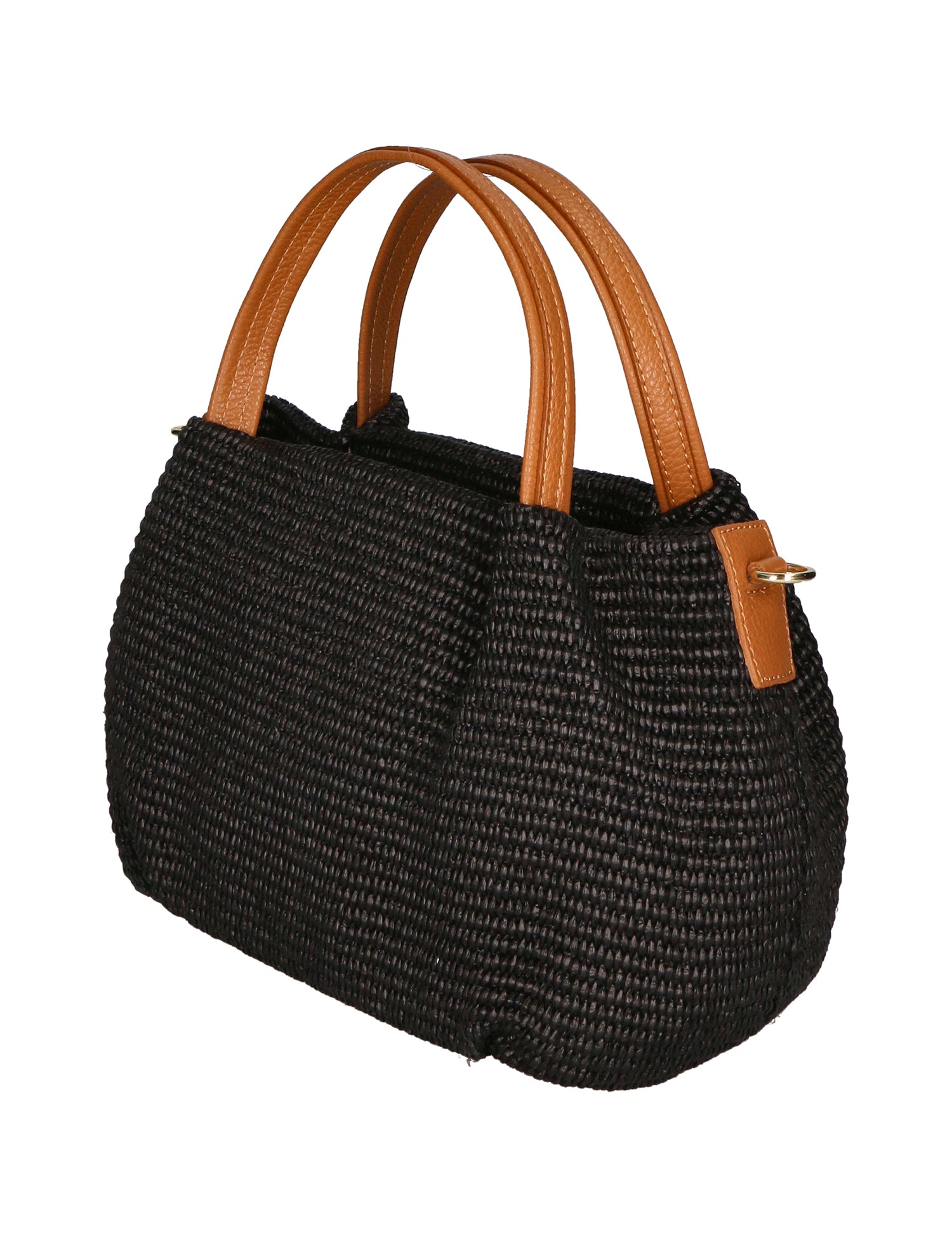 Allegra Borsa a mano da donna Pelle e Paglia 05116-12 NERO CUOIO S44 Gave Lux