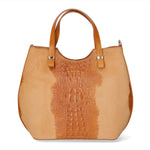 Elda Borsa a mano da donna Vera pelle croco 80046 1-CUOIO Gave Lux