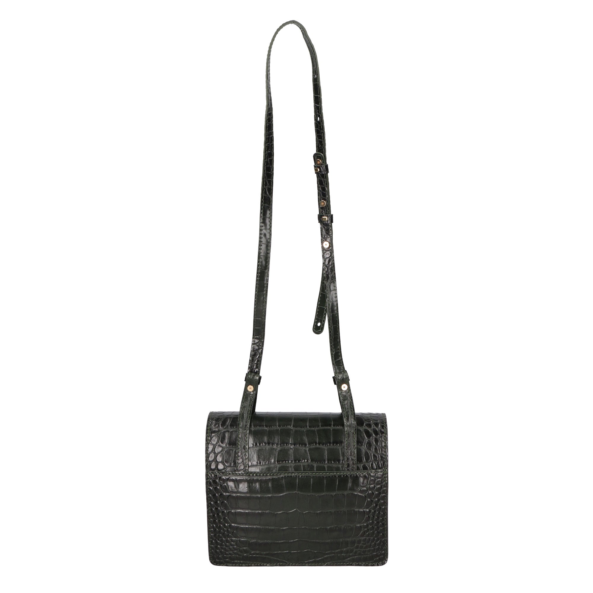 Borsa a tracolla da donna Pelle Croco MYB-8006-FW-NERO My Best Bag