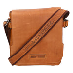 Borsa a tracolla da uomo 100% vera pelle HILB-3200-CUOIO Hill Burry