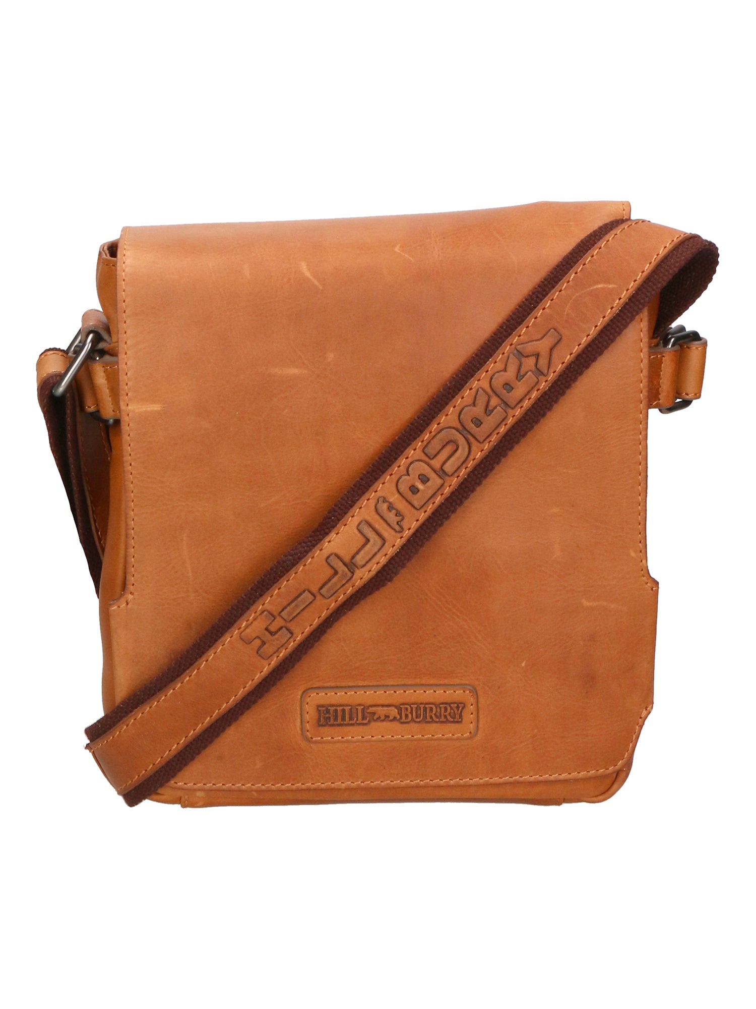 Borsa a tracolla da uomo 100% vera pelle HILB-3200-CUOIO Hill Burry