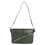 Azzurra Borsa a spalla da donna Vera pelle croco 05699-C14 VERDE SCURO Gave Lux