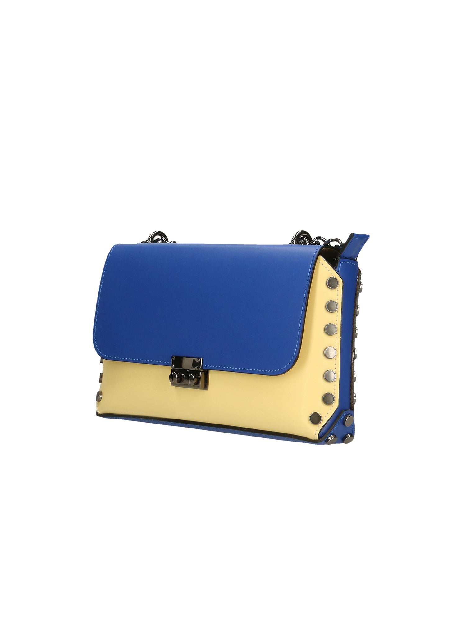 Vera pelle 8641-GIALLO+BLU Borsa a tracolla da donna Evanthe Pro Gave Lux