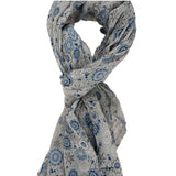 Serafina L1018-GRIGIO Foulard unisex in cotone e seta Gave Lux