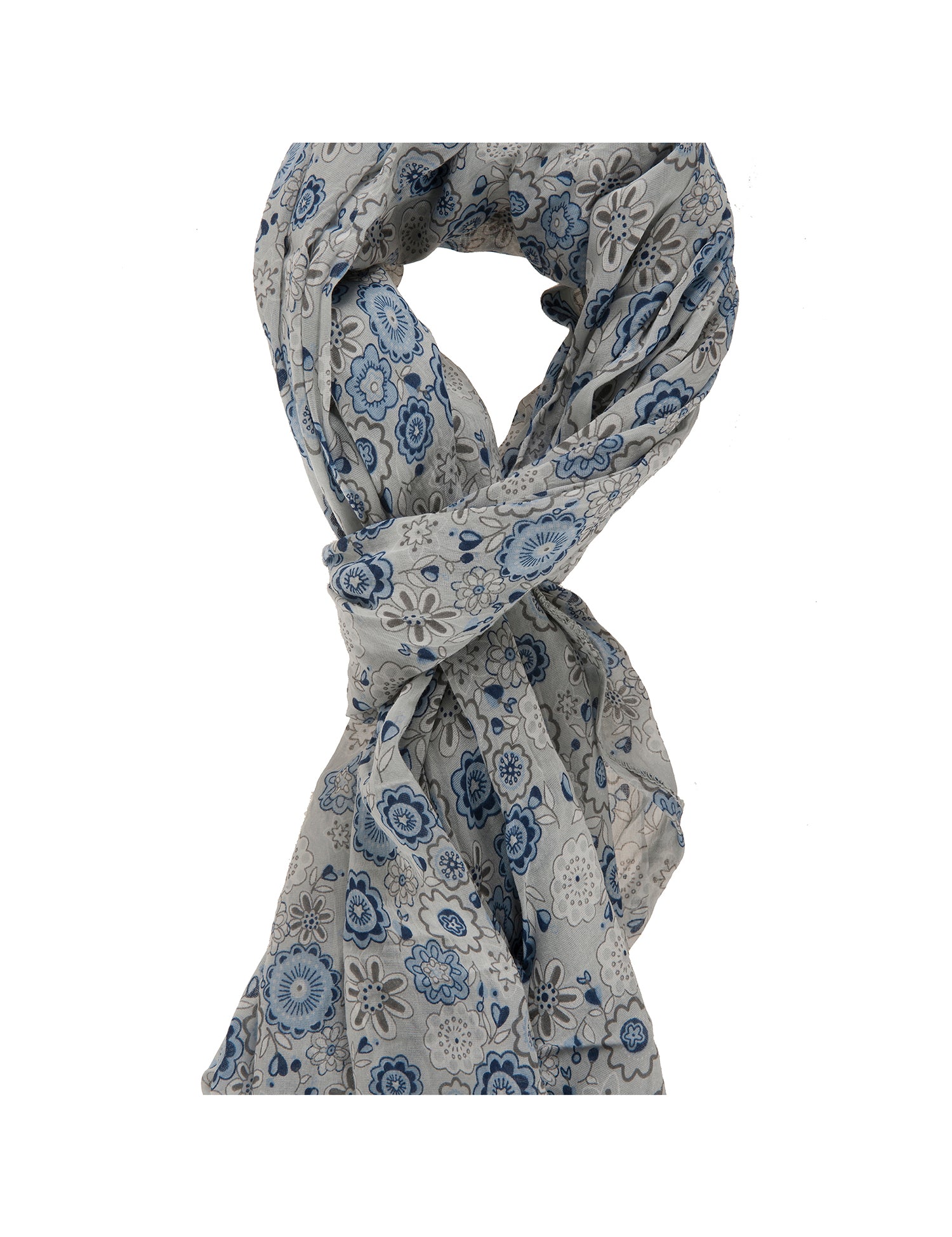 Serafina L1018-GRIGIO Foulard unisex in cotone e seta Gave Lux