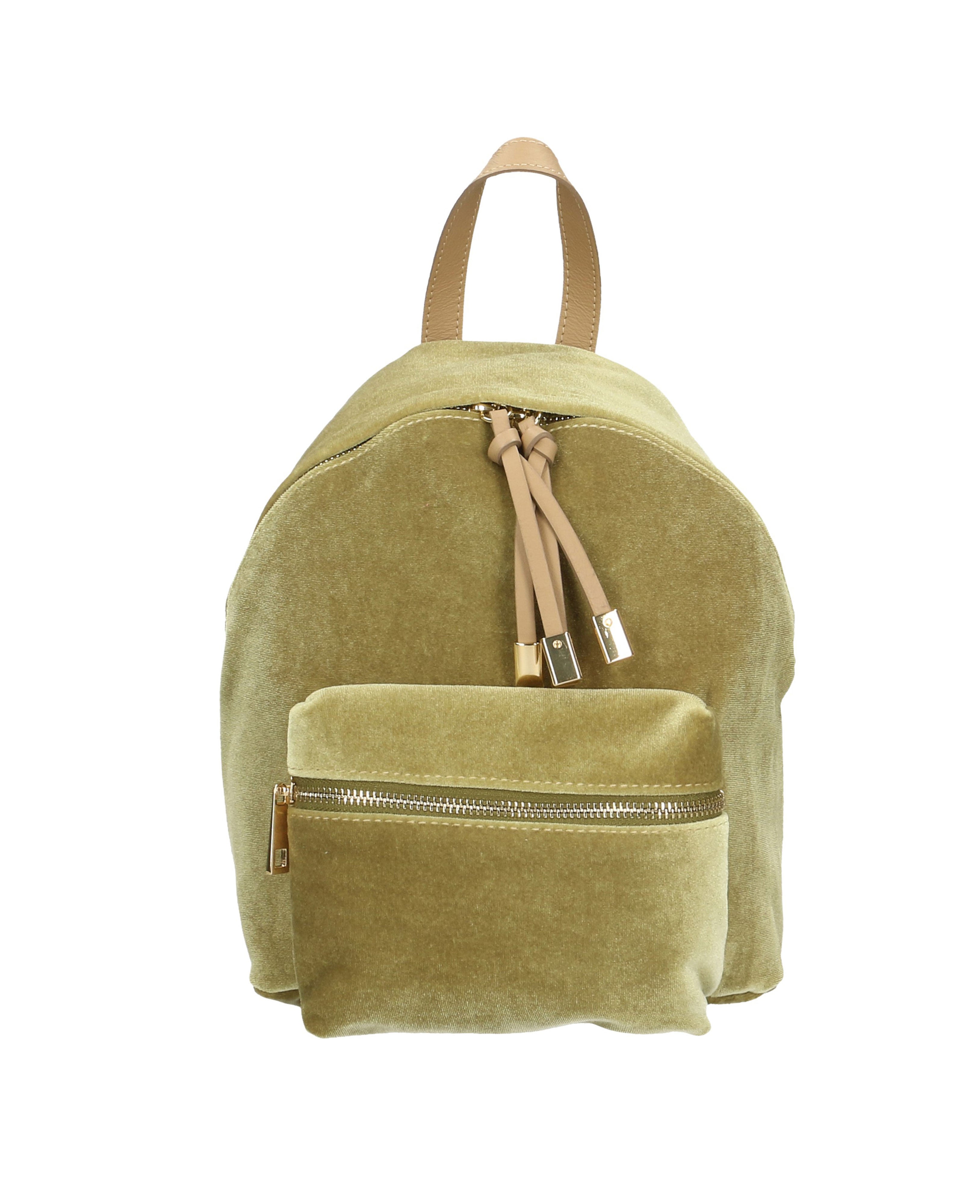 Belluno 8933-VERDE Zaino da donna in velluto Gave Lux