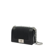 Borsa a mano da donna 100% Pvc FLAT S BALL-BLACK + BRUSH SILVER Marc Ellis