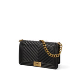 Borsa a mano da donna 100% Pvc FLAT-M 24-BLACK - LIGHT OTTONE Marc Ellis