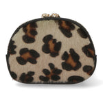 Rachele Pochette donna vera pelle Zip 02535-LEOPARDO TAUPE Gave Lux