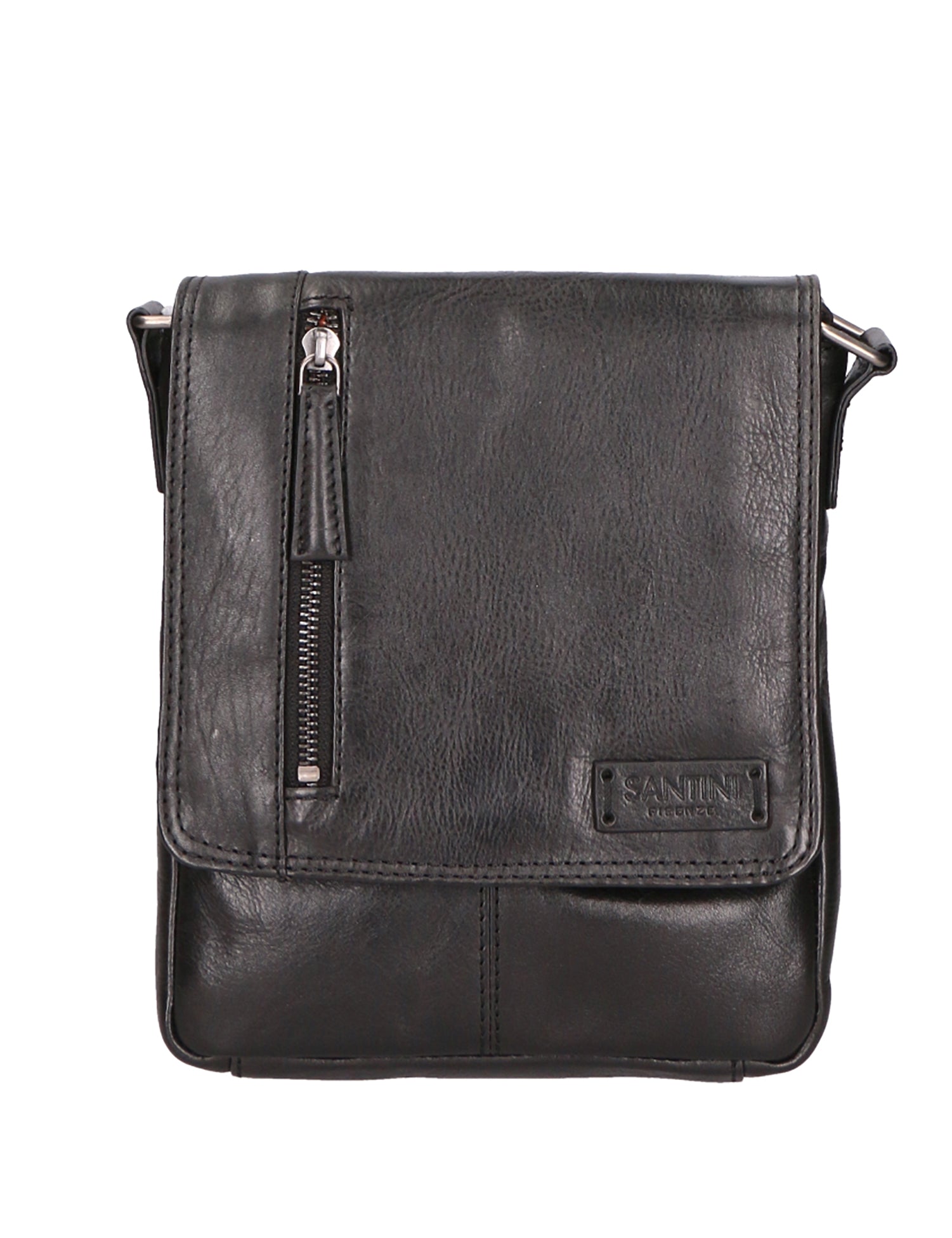 Borsa a tracolla unisex vera pelle Made in Italy SN5863547-BLACK Santini Firenze