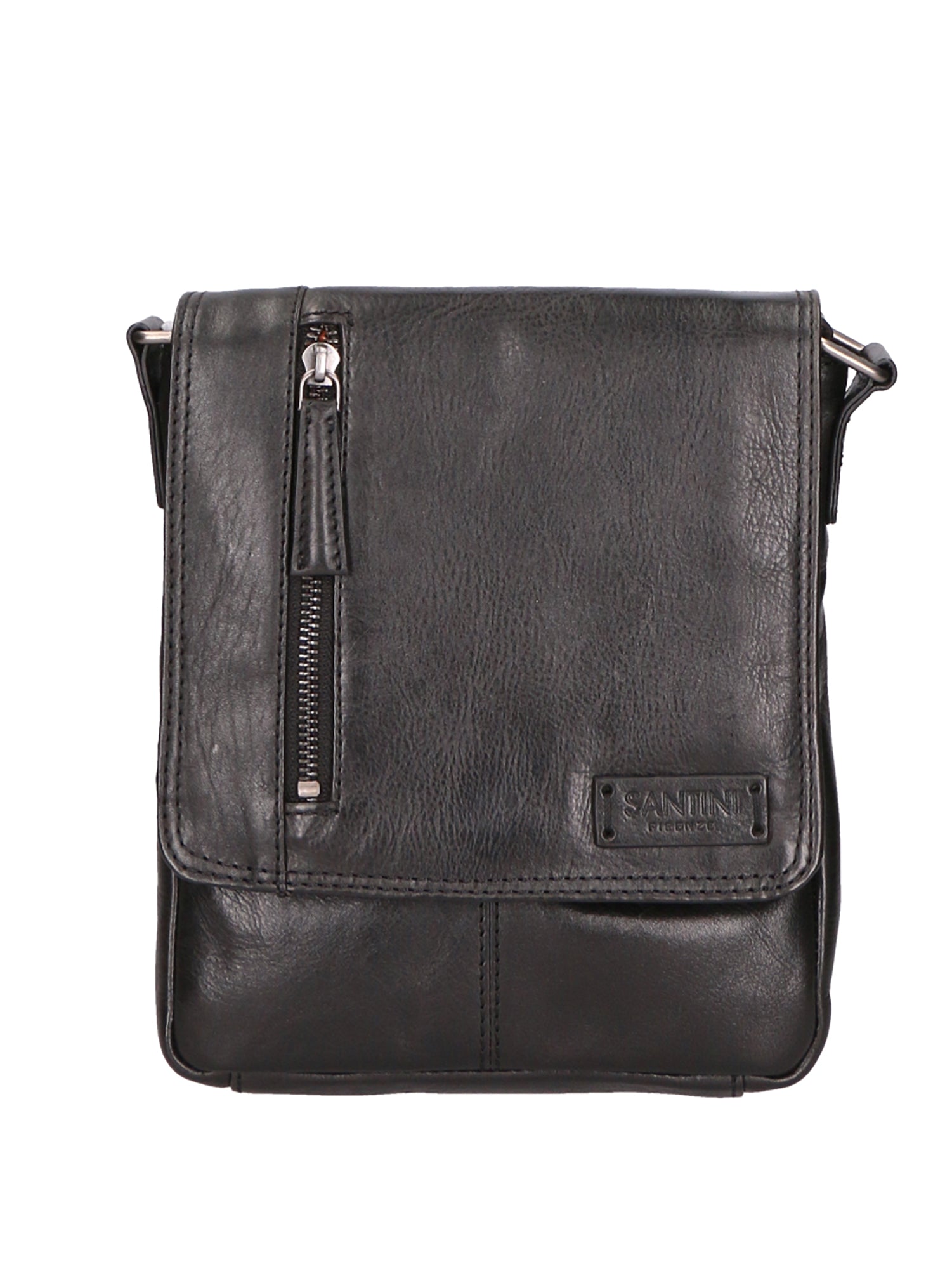 Borsa a tracolla unisex vera pelle Made in Italy SN5863547-BLACK Santini Firenze