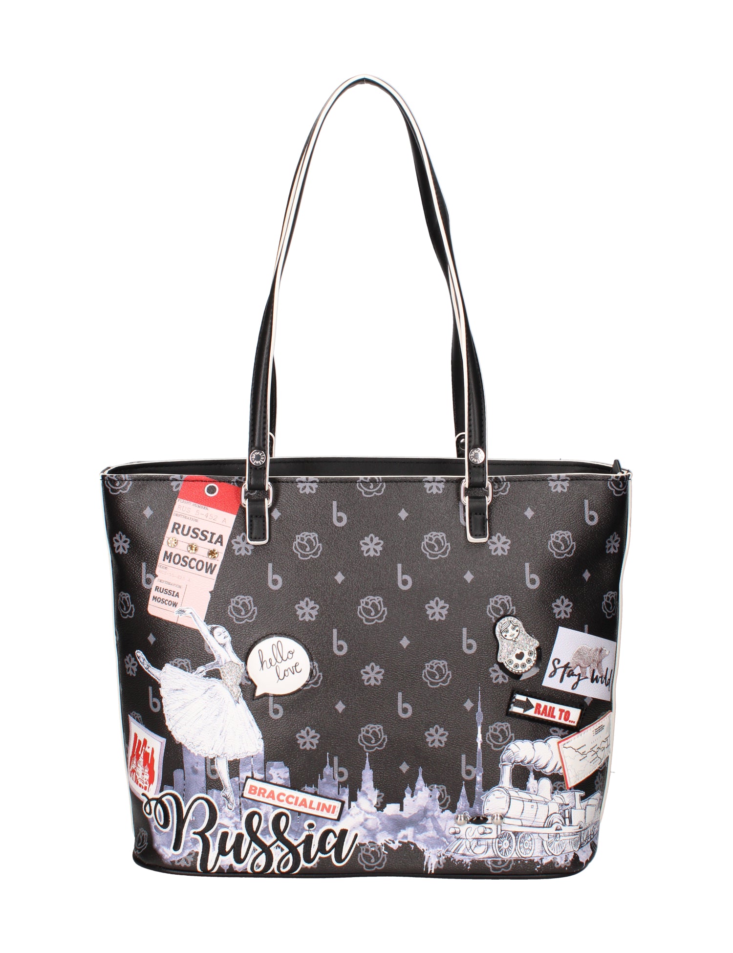 Volga Borsa a spalla da donna 100% poliuretano B16406-UNICO Braccialini