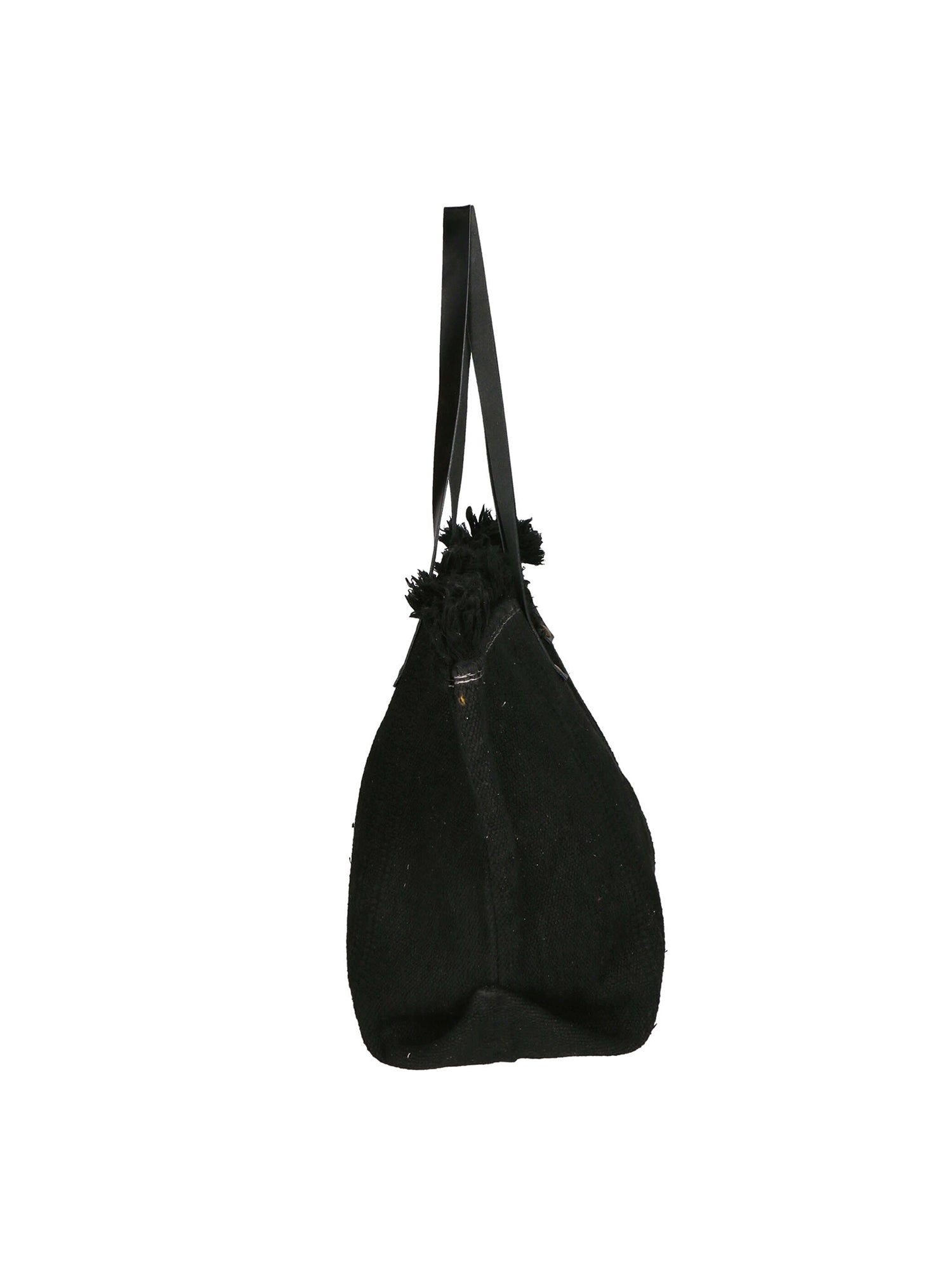 Agnese Borsa Shopper da donna Cotone e pelle 04649-D28 NERO BLACK Gave Lux