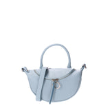 Mae Borsa a mano da donna Vera pelle 07142-D92 CELESTE Viola Castellani