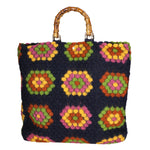 Luana Borsa a mano da donna Lana e vera pelle 04466-NERO Gave Lux