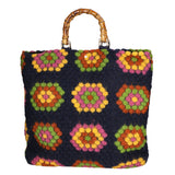 Luana Borsa a mano da donna Lana e vera pelle 04466-NERO Gave Lux