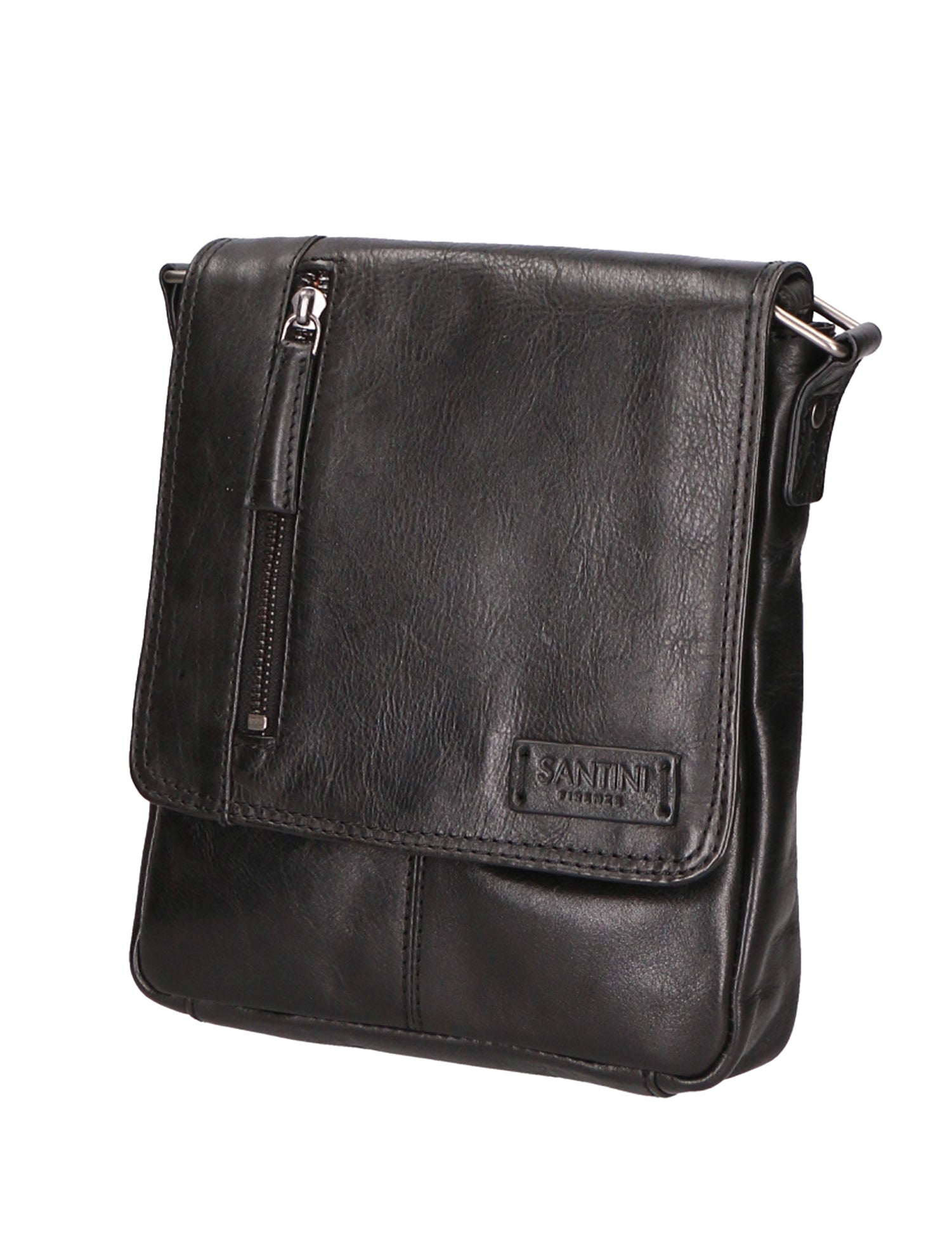 Borsa a tracolla unisex vera pelle Made in Italy SN5863547-BLACK Santini Firenze