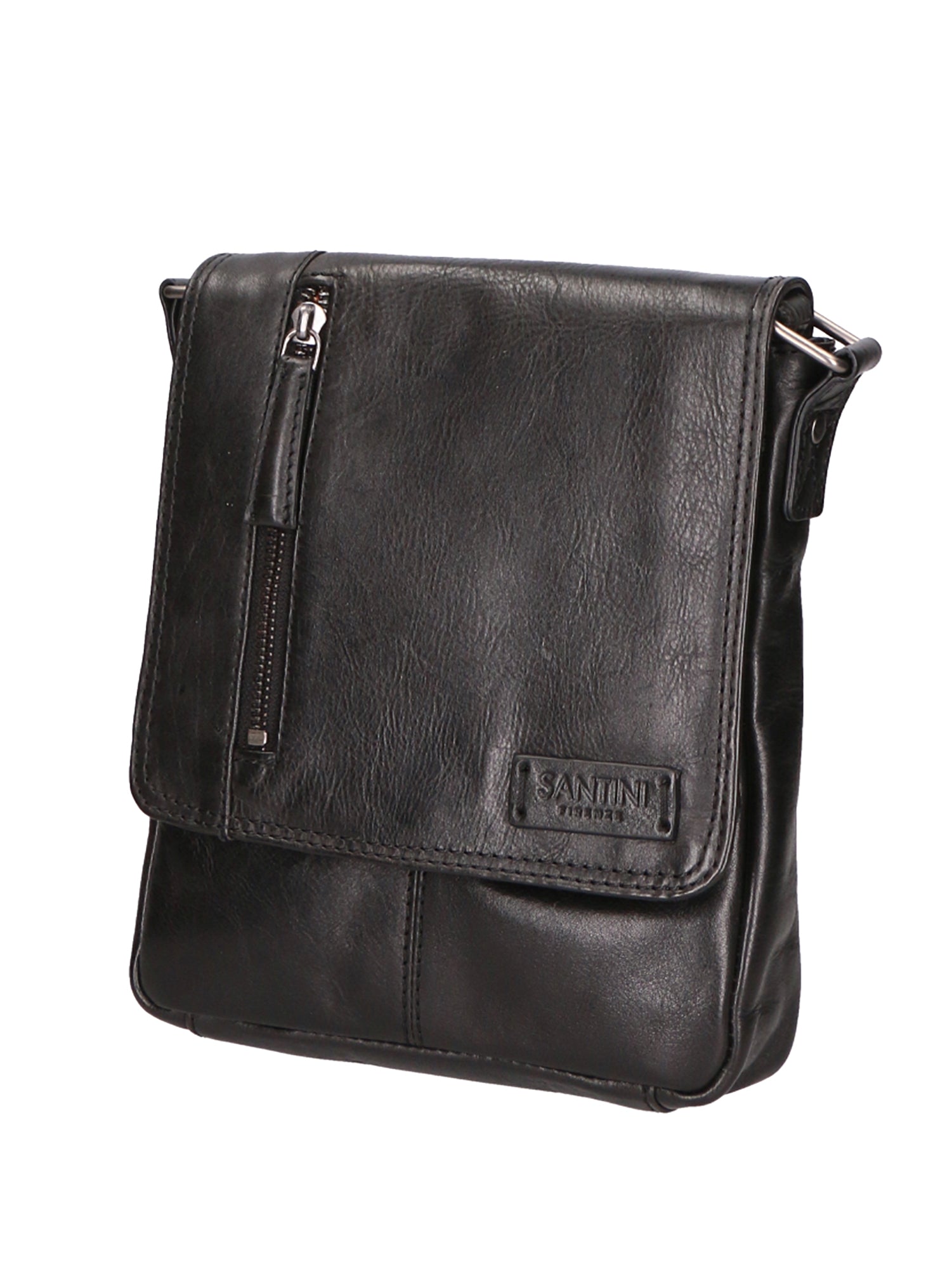 Borsa a tracolla unisex vera pelle Made in Italy SN5863547-BLACK Santini Firenze