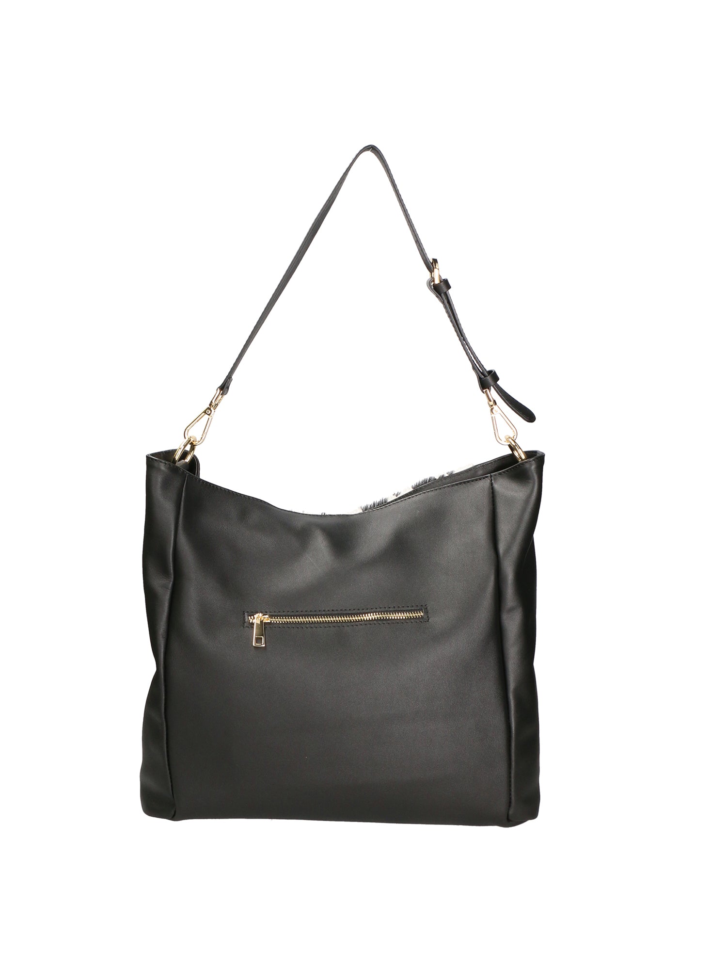 Asia Borsa a spalla da donna Vera pelle 05475-MUCCA BIANCO NERO Gave Lux