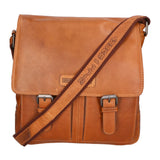 Borsa a tracolla da uomo 100% vera pelle HILB-3076-CUOIO Hill Burry