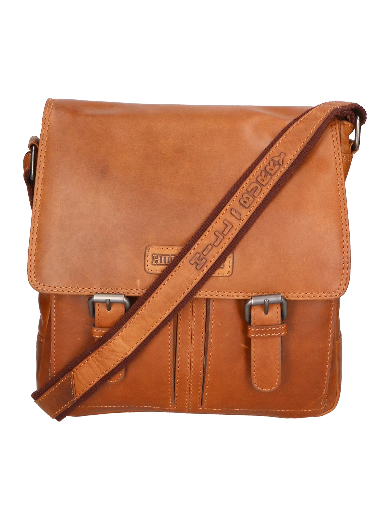 Borsa a tracolla da uomo 100% vera pelle HILB-3076-CUOIO Hill Burry