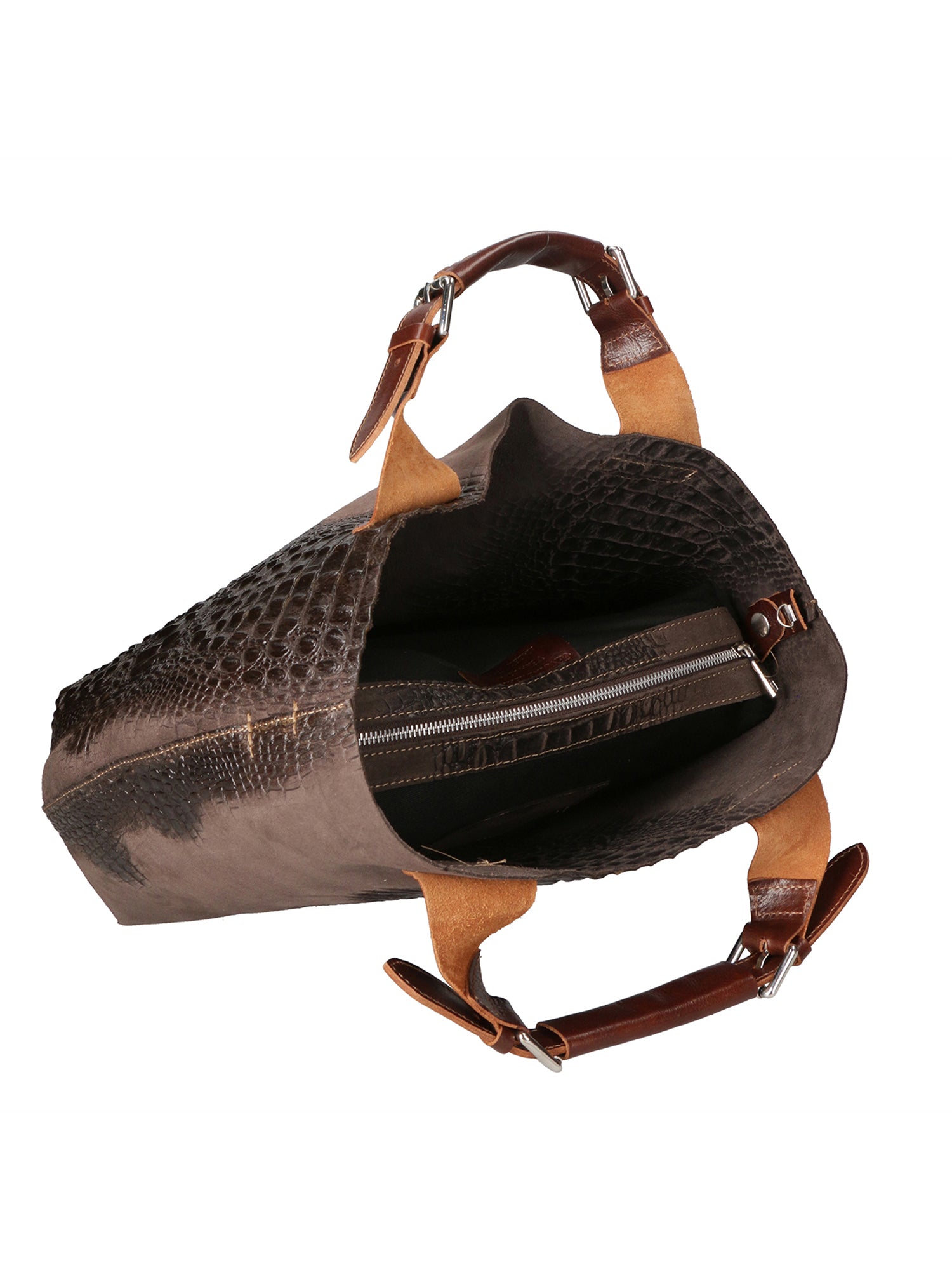 Eufemia Borsa a spalla da donna Pelle Croco Stampata 9007 1-T.MORO Gave Lux