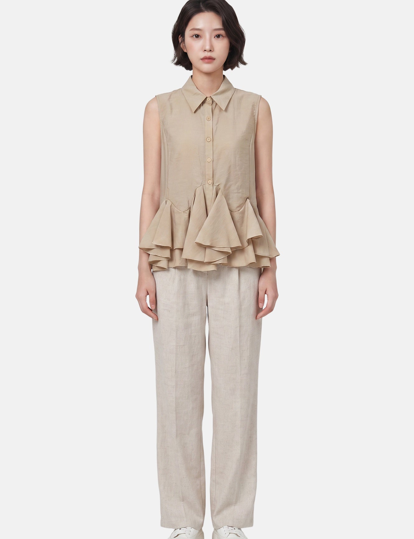 Blusa in 86 Lyocell 14 Poliestere Cammello
