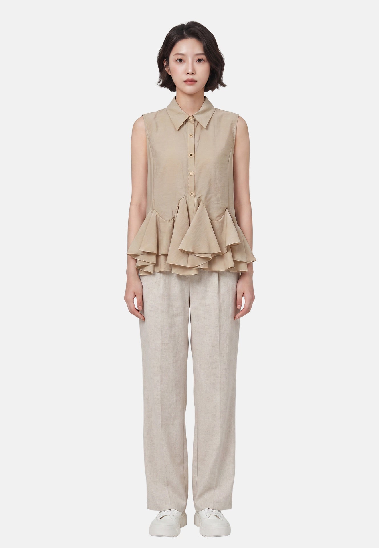 Blusa in 86 Lyocell 14 Poliestere Cammello