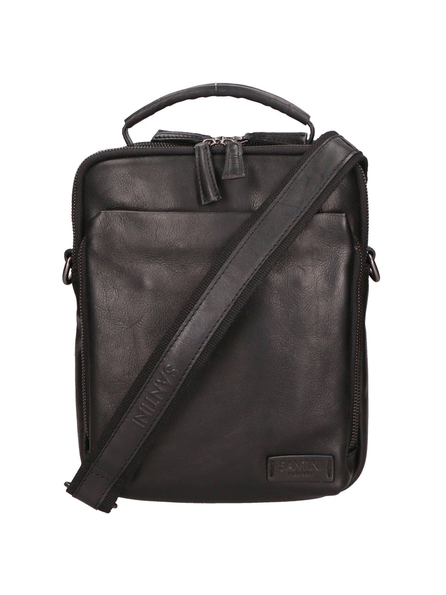 Borsa a mano unisex in vera pelle 100% Made in Italy SN5861647-BLACK Santini Firenze