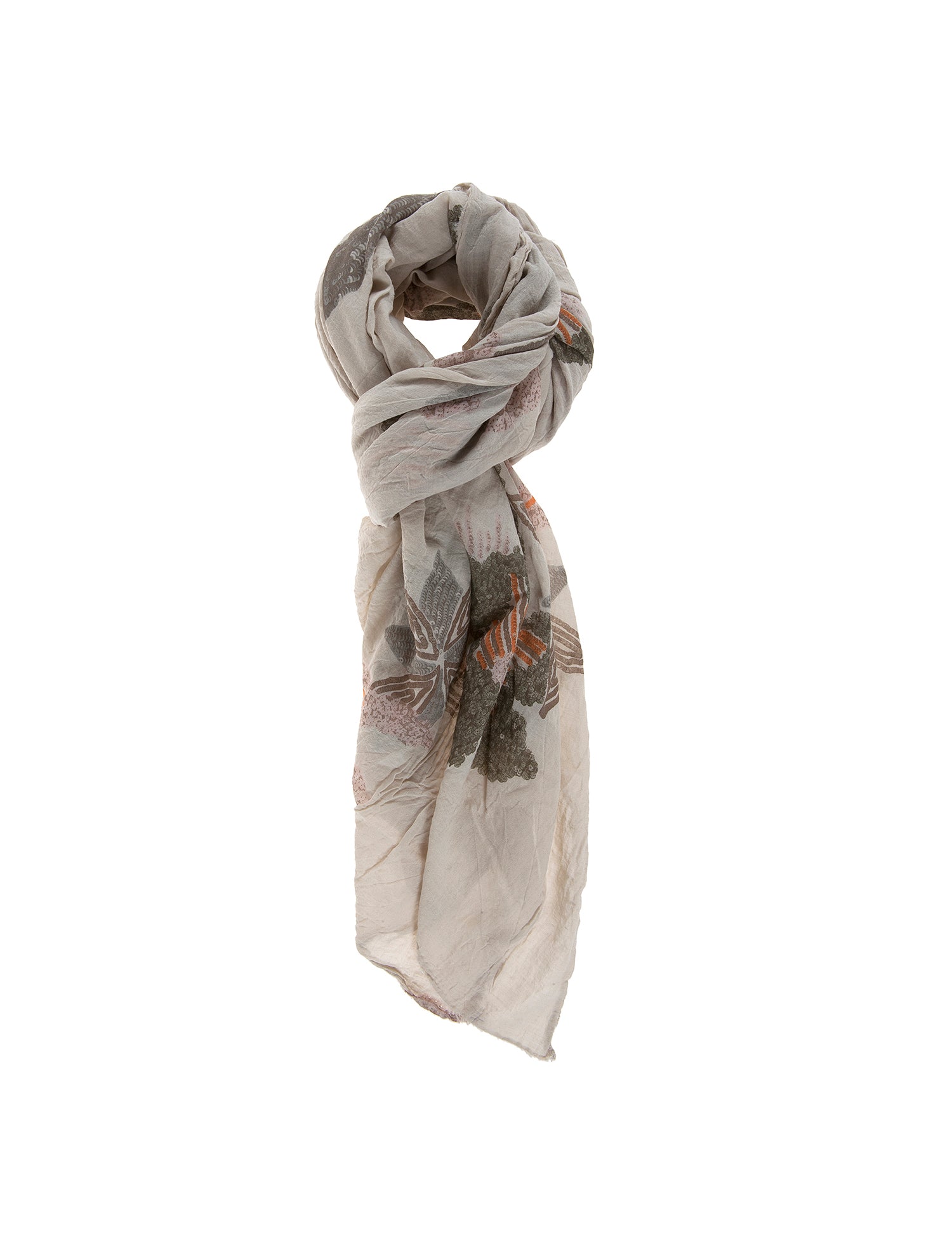 Simona L2004-TAUPE Foulard unisex in cotone e seta Gave Lux