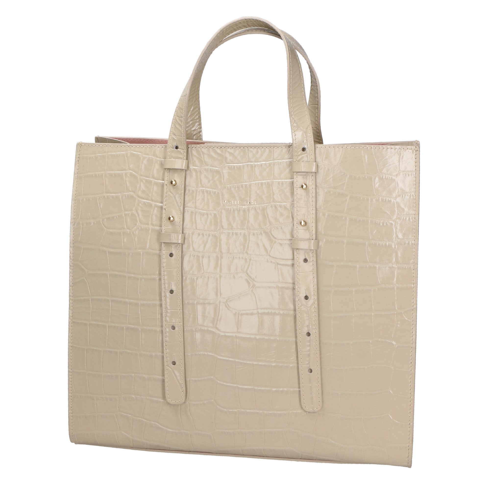 Borsa a mano da donna Vera pelle croco MYB-7004-SSCOCCO-C37 BEIGE BEIGE My Best Bag