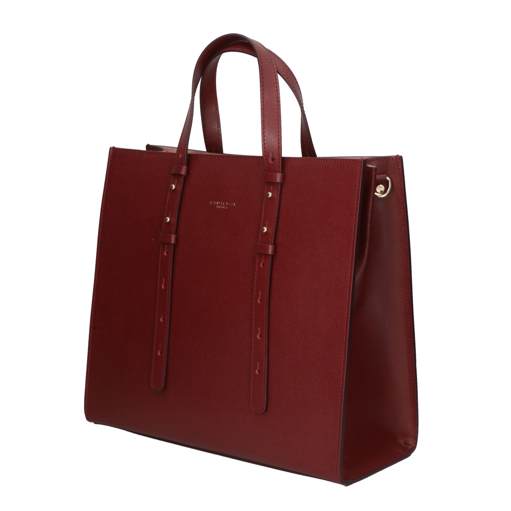 Borsa a mano da donna 100% pelle MYB-8001-FW-PL34 BORGOGNA My Best Bag