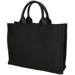 Borsa a mano da donna Misto pelle e tessuto MYB-05117-SS-12+S28 NERO My Best Bag