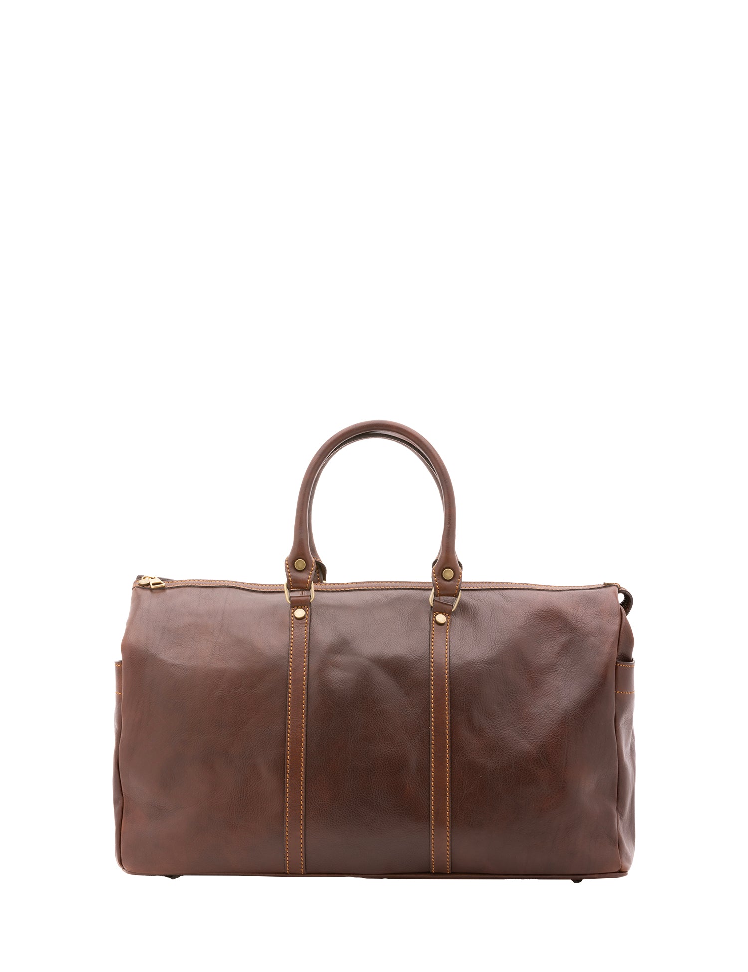 Borsa da viaggio unisex vera pelle 100% cotone 4546-TESTA DI MORO Alessia Firenze