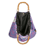 Luana Borsa a mano da donna Lana e vera pelle 04466-VIOLA Gave Lux
