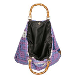 Luana Borsa a mano da donna Lana e vera pelle 04466-VIOLA Gave Lux