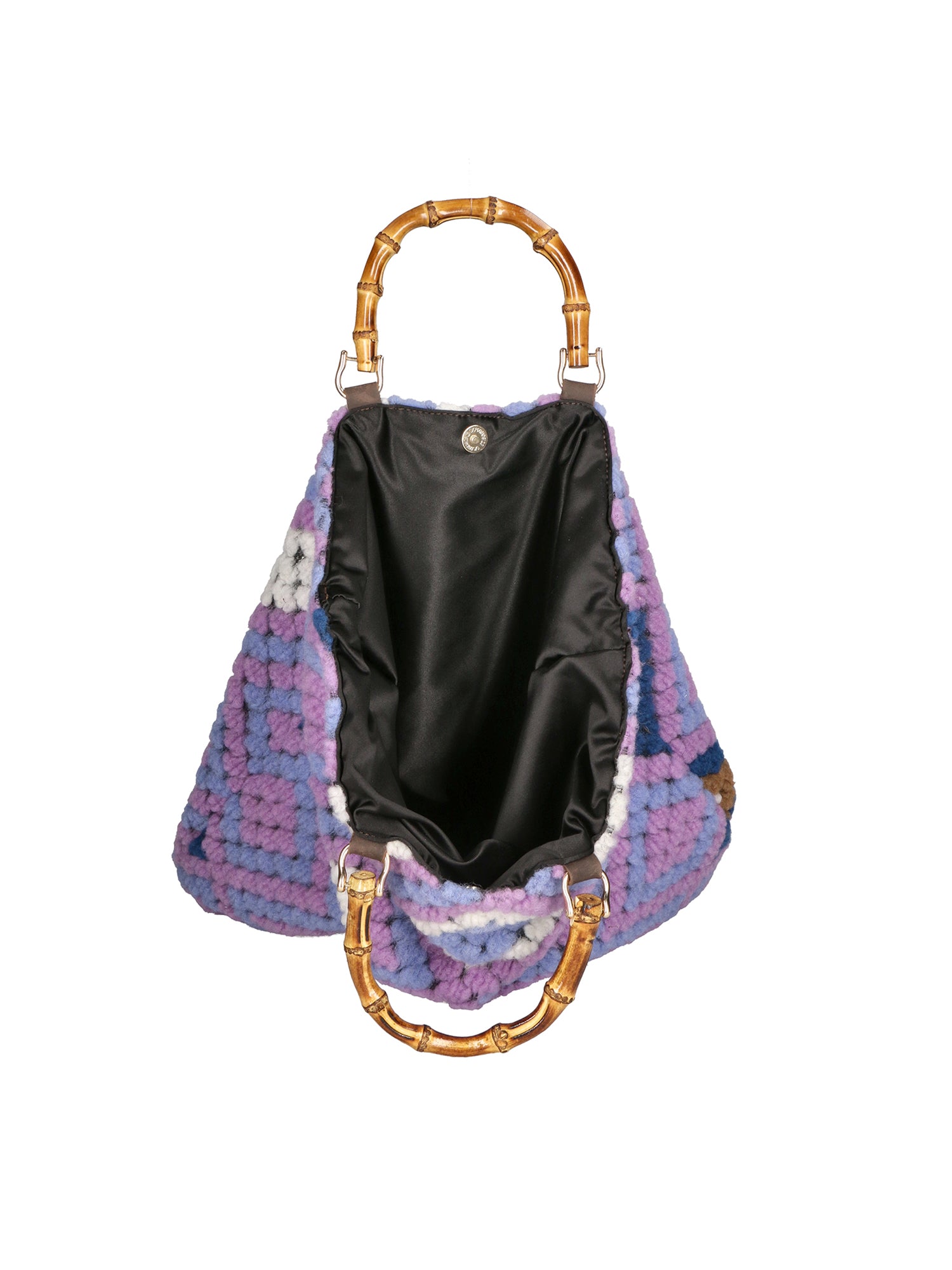 Luana Borsa a mano da donna Lana e vera pelle 04466-VIOLA Gave Lux