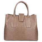 Letizia Borsa a mano da donna Pelle stampata croco 06542-TAUPE SCURO Gave Lux