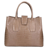 Letizia Borsa a mano da donna Pelle stampata croco 06542-TAUPE SCURO Gave Lux