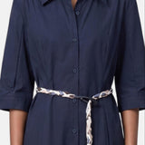 Vestito in Cotone Blu Scuro