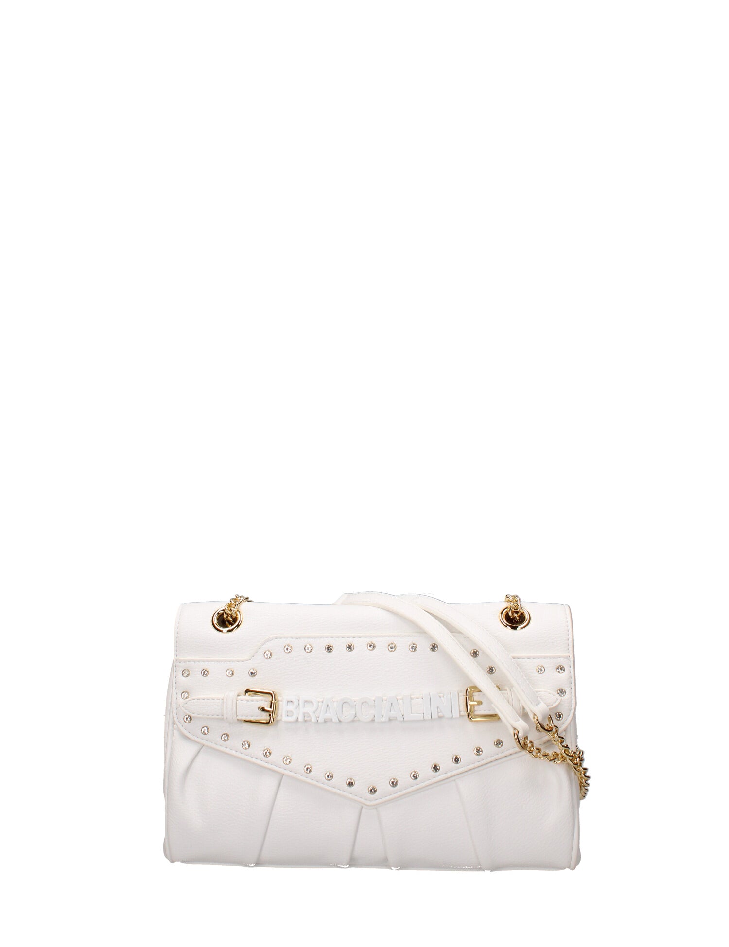 Elora Elite Borsa a spalla da donna 100% poliuretano B17131-BIANCO Braccialini
