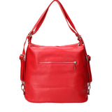 Anjelica women's shoulder bag convertible into a backpack in genuine leather, Made in Italy, 33x31x12 cm