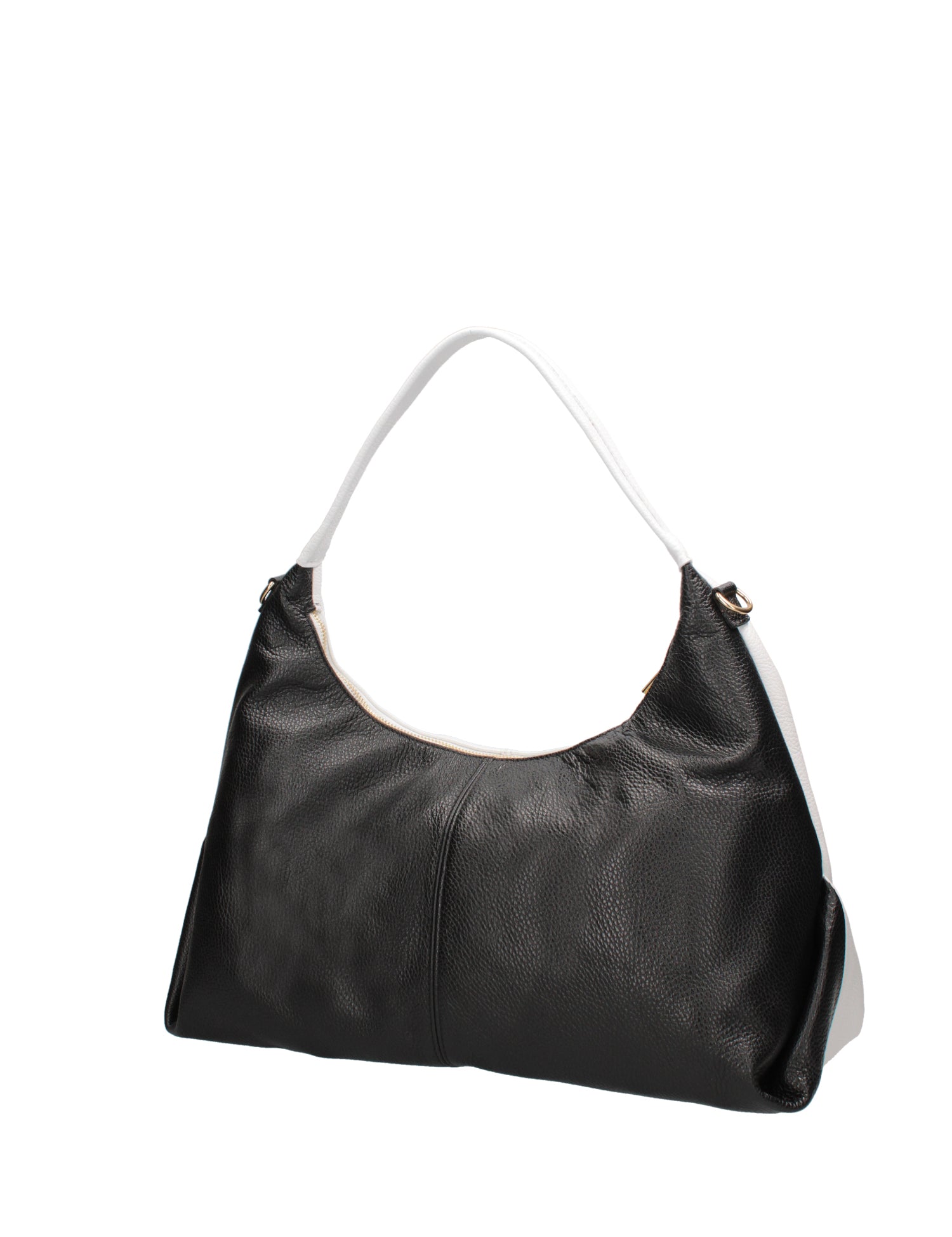 Borsa a spalla da donna Vera pelle 07233-BIANCO+D28 NERO Roberta Rossi