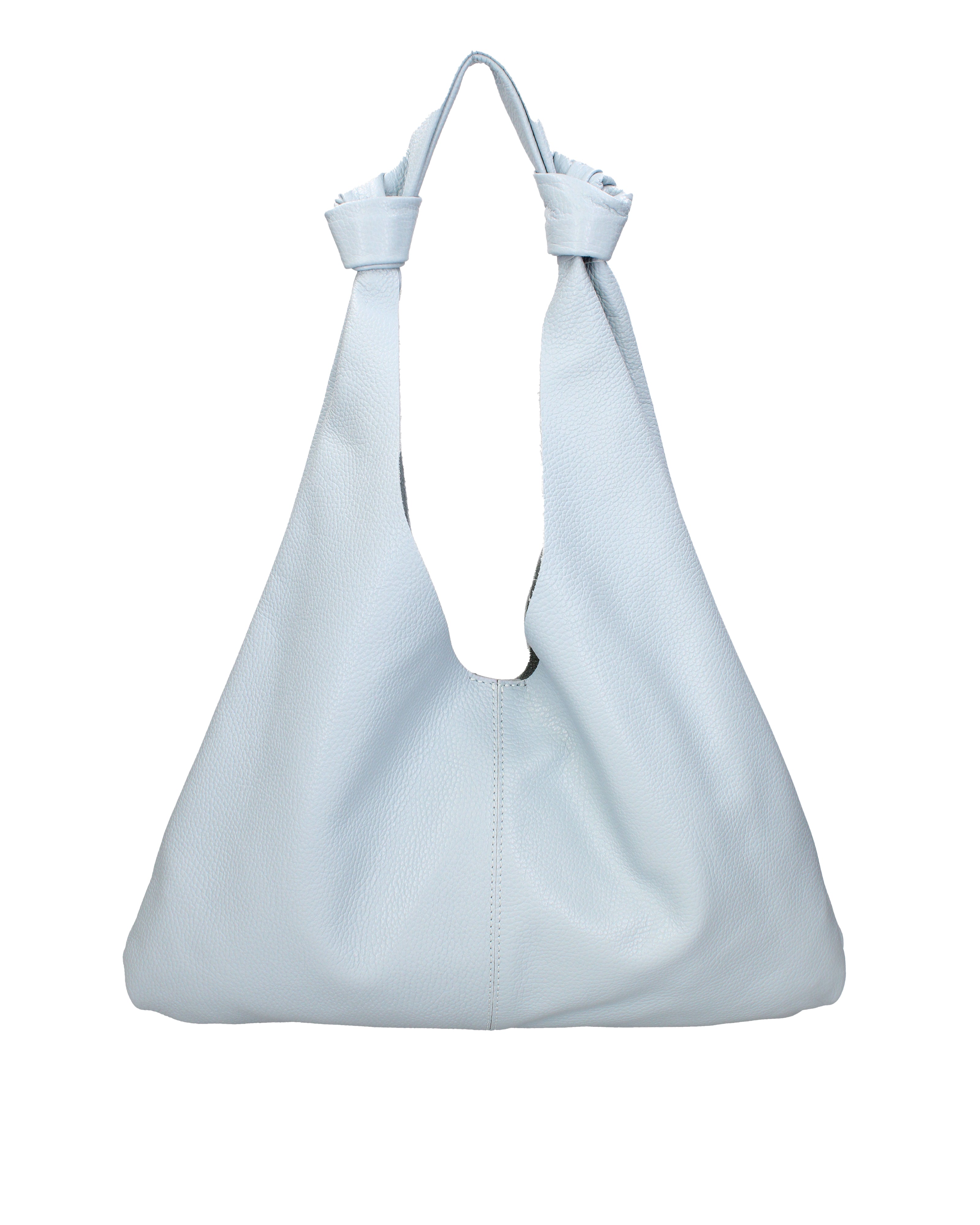 Borsa a spalla da donna 100% vera pelle 07156-D92 CELESTE Viola Castellani