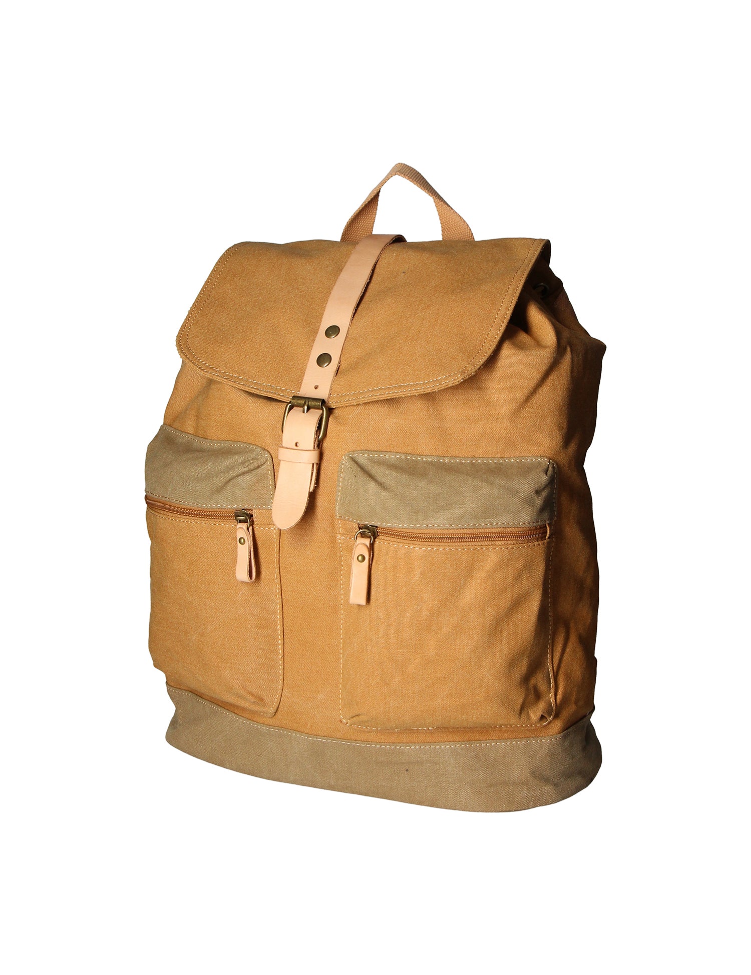 Mavi’ ZG3013-CUOIO COGNAC Zaino unisex in canvas e vera pelle Gave Lux