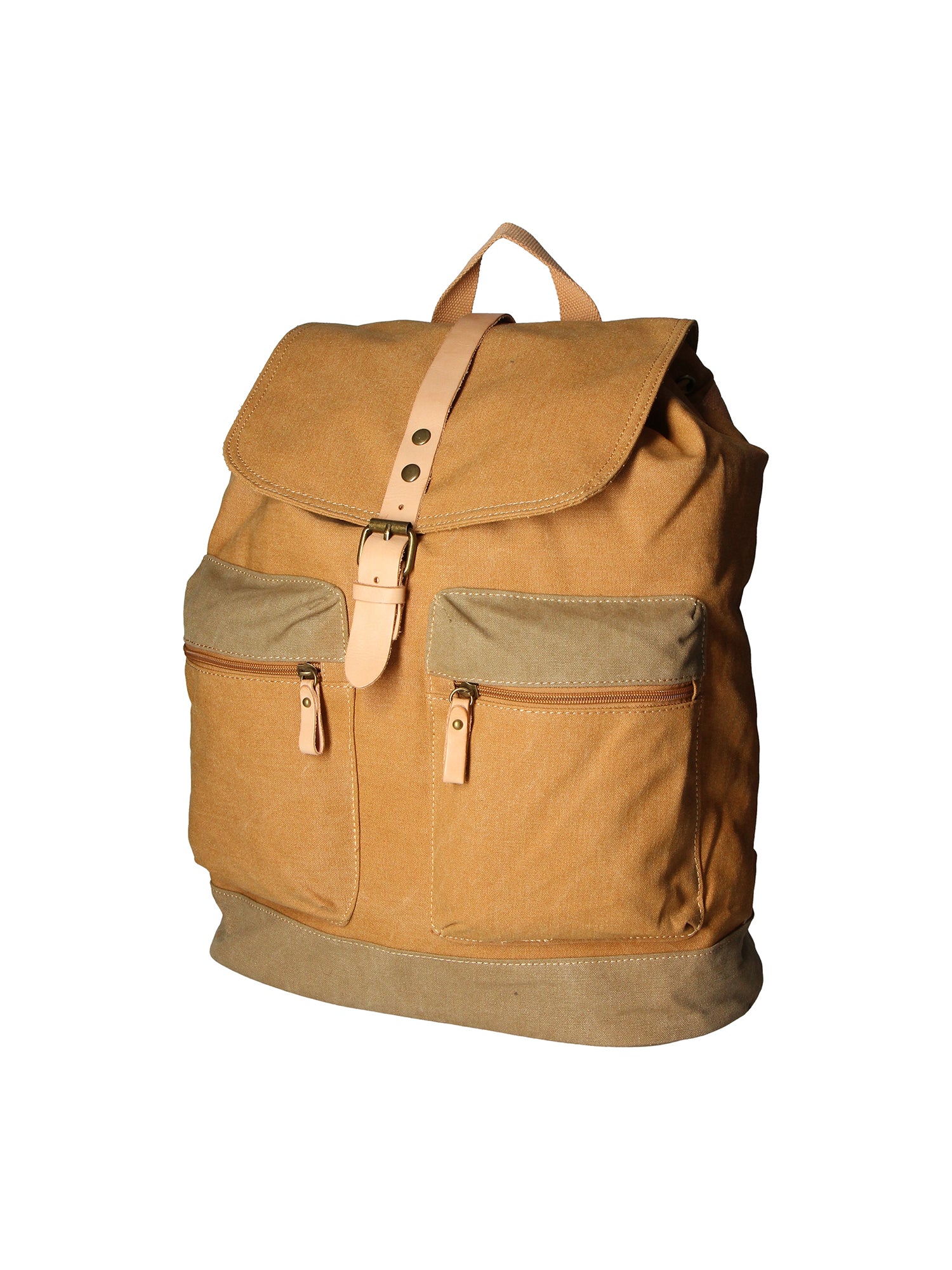 Mavi’ ZG3013-CUOIO COGNAC Zaino unisex in canvas e vera pelle Gave Lux
